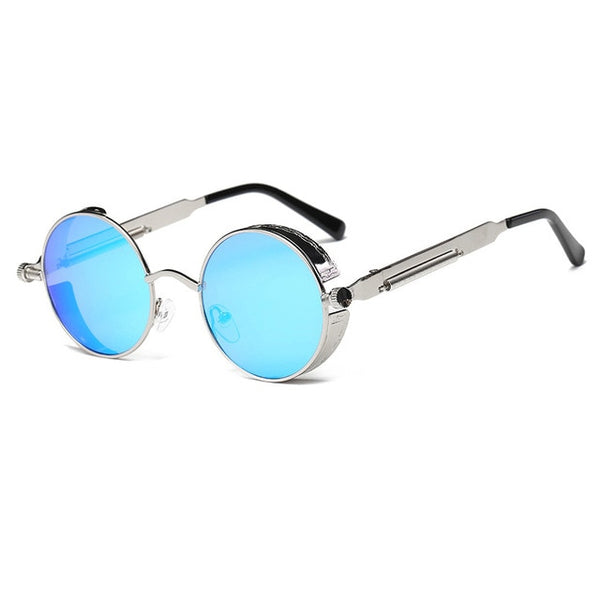 Metalen Ronde Steampunk Zonnebril Mannen Vrouwen Mode Bril Merk Designer Retro Frame Vintage Zonnebril Hoge Kwaliteit UV400