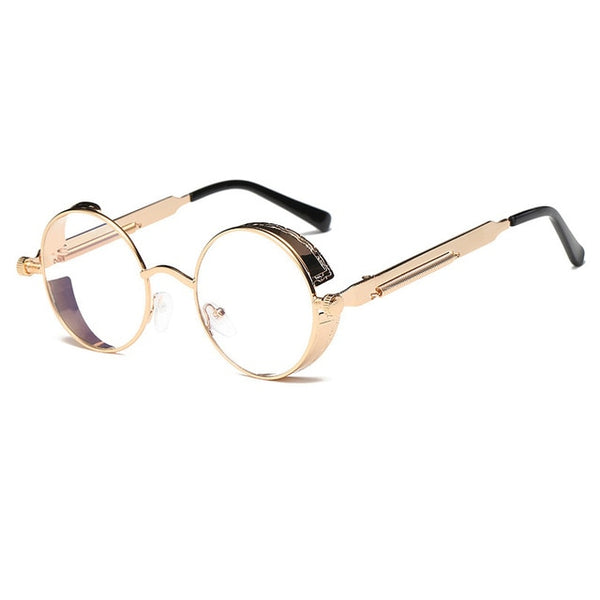 Metalen Ronde Steampunk Zonnebril Mannen Vrouwen Mode Bril Merk Designer Retro Frame Vintage Zonnebril Hoge Kwaliteit UV400