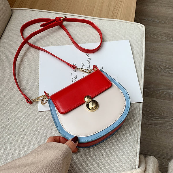 Sacs à bandoulière en cuir couleur contrastée pour femmes 2020 mode petit sac à bandoulière femme sacs à main et sacs à main sacs de voyage