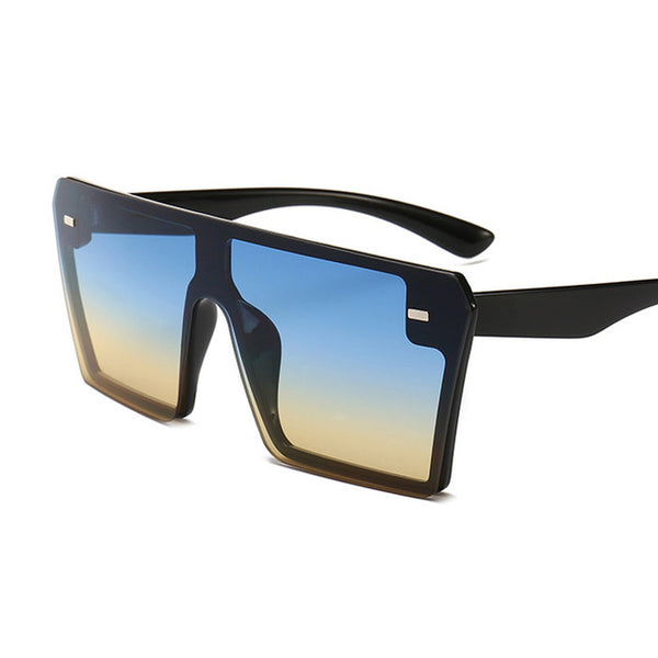 Sobredimensionado cuadrado Gafas de sol de las mujeres 2019 de moda de marca de lujo superior plano Rojo Negro lente de una pieza de los hombres Gafas sombra espejo UV400