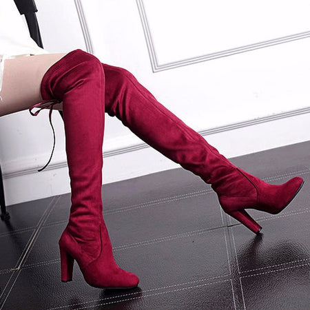 ISNOM High Heels Boots Women Cow Leather Ankle Boot Square Toe Shoes Female Fashion Party Zip Shoes Ladies Spring 2020 New