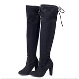 Sexy Over-the-knee Boots Women Boots Female Winter Shoes Woman Lace Up Fashion Suede High Heels Boots Thigh High Boots 41 42 43