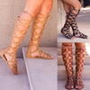 2019 Roman Gladiator Bandage Sandals Women Knee High flat sandalias botas femininas Women Shoes Girls Summer hollow Ankle Boot