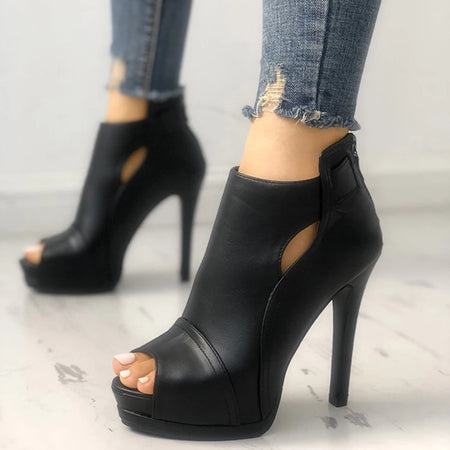 Summer Peep Toe Ankle Sandals Boots Thin High Heels Women's Mesh Hollow Women Pumps Cross-tied Lady Gladiators Shoes Sexy Sandal