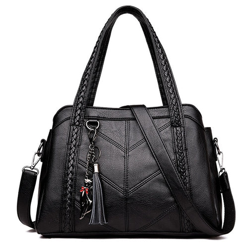 Women Handbag Genuine Leather Tote Bags Tassel Luxury Women Shoulder Bags Ladies Leather Handbags Women Fashion Bags 2018