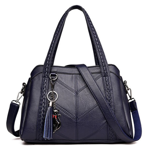 Women Handbag Genuine Leather Tote Bags Tassel Luxury Women Shoulder Bags Ladies Leather Handbags Women Fashion Bags 2018
