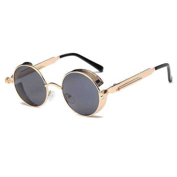 Metalen Ronde Steampunk Zonnebril Mannen Vrouwen Mode Bril Merk Designer Retro Frame Vintage Zonnebril Hoge Kwaliteit UV400