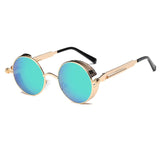 Metalen Ronde Steampunk Zonnebril Mannen Vrouwen Mode Bril Merk Designer Retro Frame Vintage Zonnebril Hoge Kwaliteit UV400