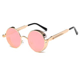 Metalen Ronde Steampunk Zonnebril Mannen Vrouwen Mode Bril Merk Designer Retro Frame Vintage Zonnebril Hoge Kwaliteit UV400