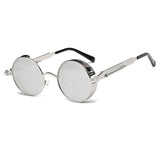 Metalen Ronde Steampunk Zonnebril Mannen Vrouwen Mode Bril Merk Designer Retro Frame Vintage Zonnebril Hoge Kwaliteit UV400