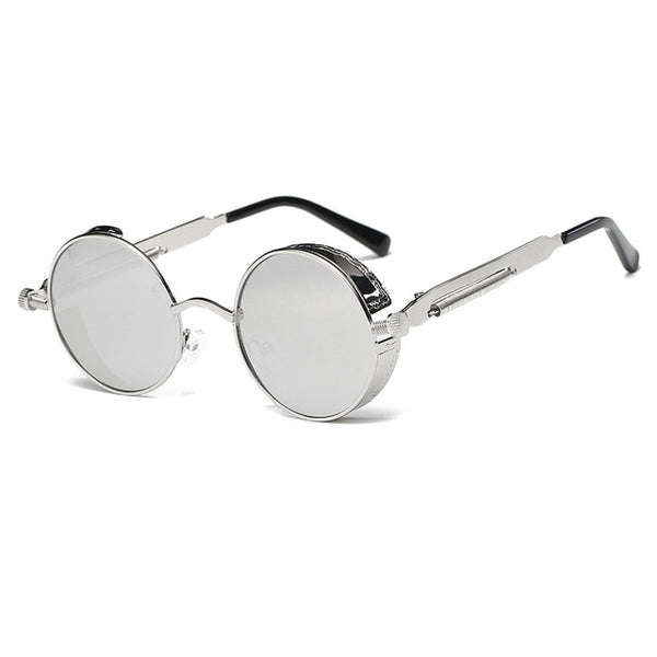 Metalen Ronde Steampunk Zonnebril Mannen Vrouwen Mode Bril Merk Designer Retro Frame Vintage Zonnebril Hoge Kwaliteit UV400