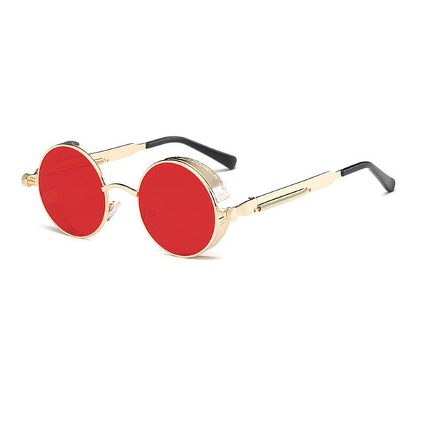 Metalen Ronde Steampunk Zonnebril Mannen Vrouwen Mode Bril Merk Designer Retro Frame Vintage Zonnebril Hoge Kwaliteit UV400