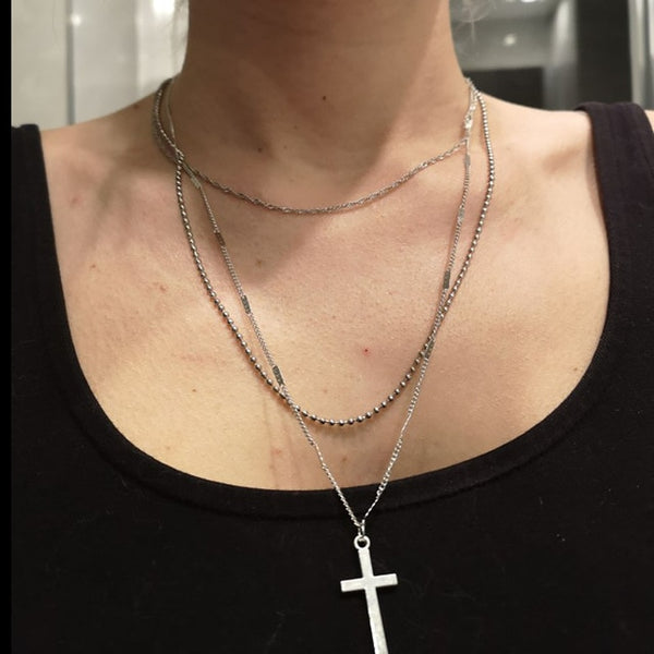Bls-milagro de perla Bohemia collares para mujeres Vintage gargantilla Cruz Multi-capa collar Colares llamativo joyería para fiesta 2018 nuevo