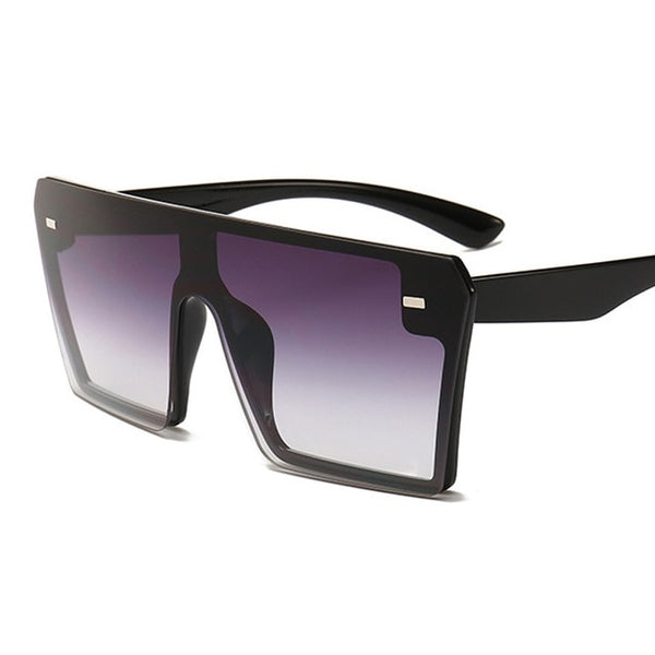 Sobredimensionado cuadrado Gafas de sol de las mujeres 2019 de moda de marca de lujo superior plano Rojo Negro lente de una pieza de los hombres Gafas sombra espejo UV400